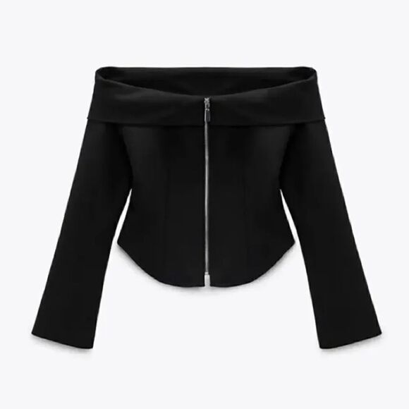 ZARA OFF-THE-SHOULDER ZIP TOP LIMITED EDITION - Picture 8 of 8